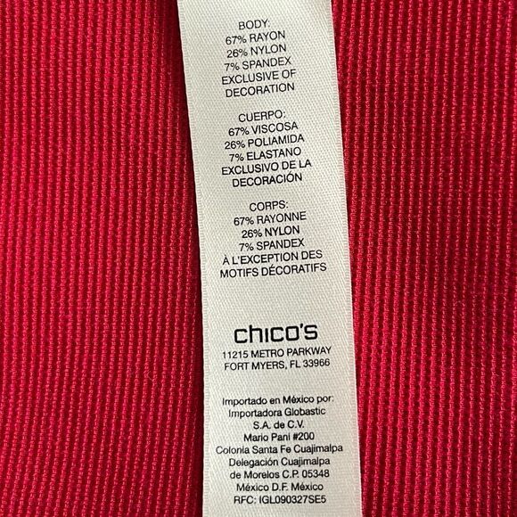 Chico’s mid length red snap front jacket size small (0) - Picture 5 of 6
